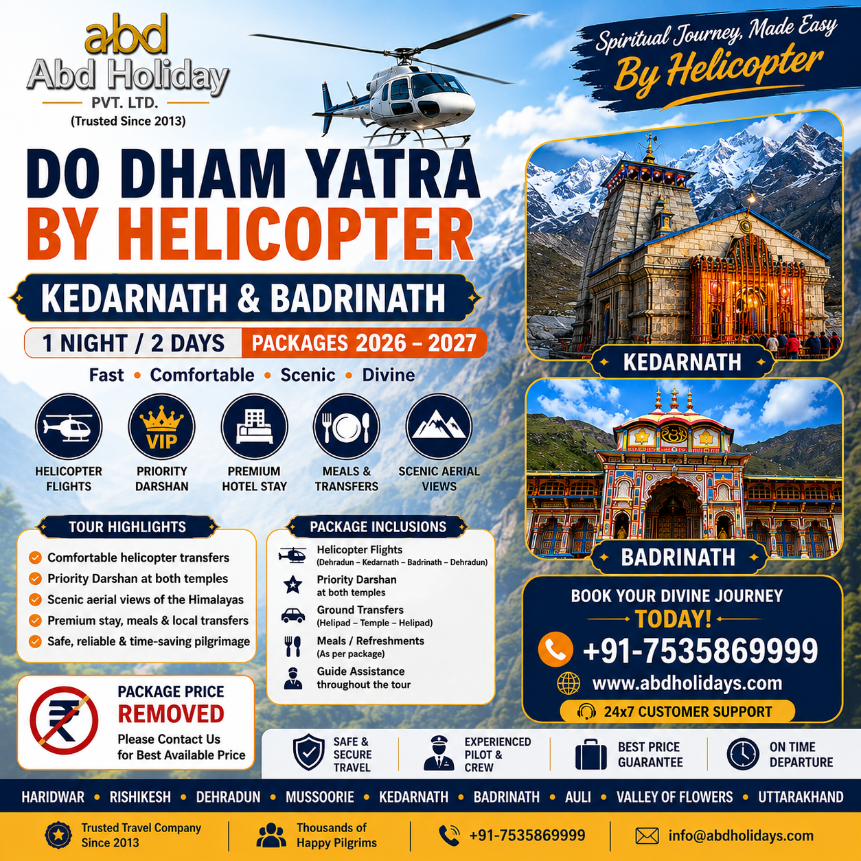 Do Dham Yatra by Helicopter 2026–2027 