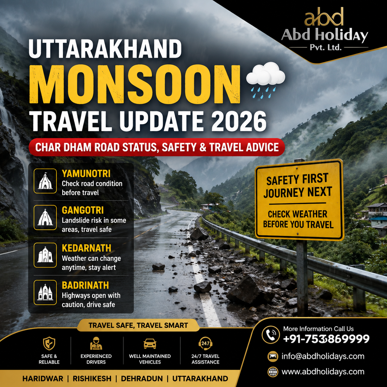Uttarakhand Monsoon Travel Update 2026 – Char Dham Road Status, Safety & Travel Advice