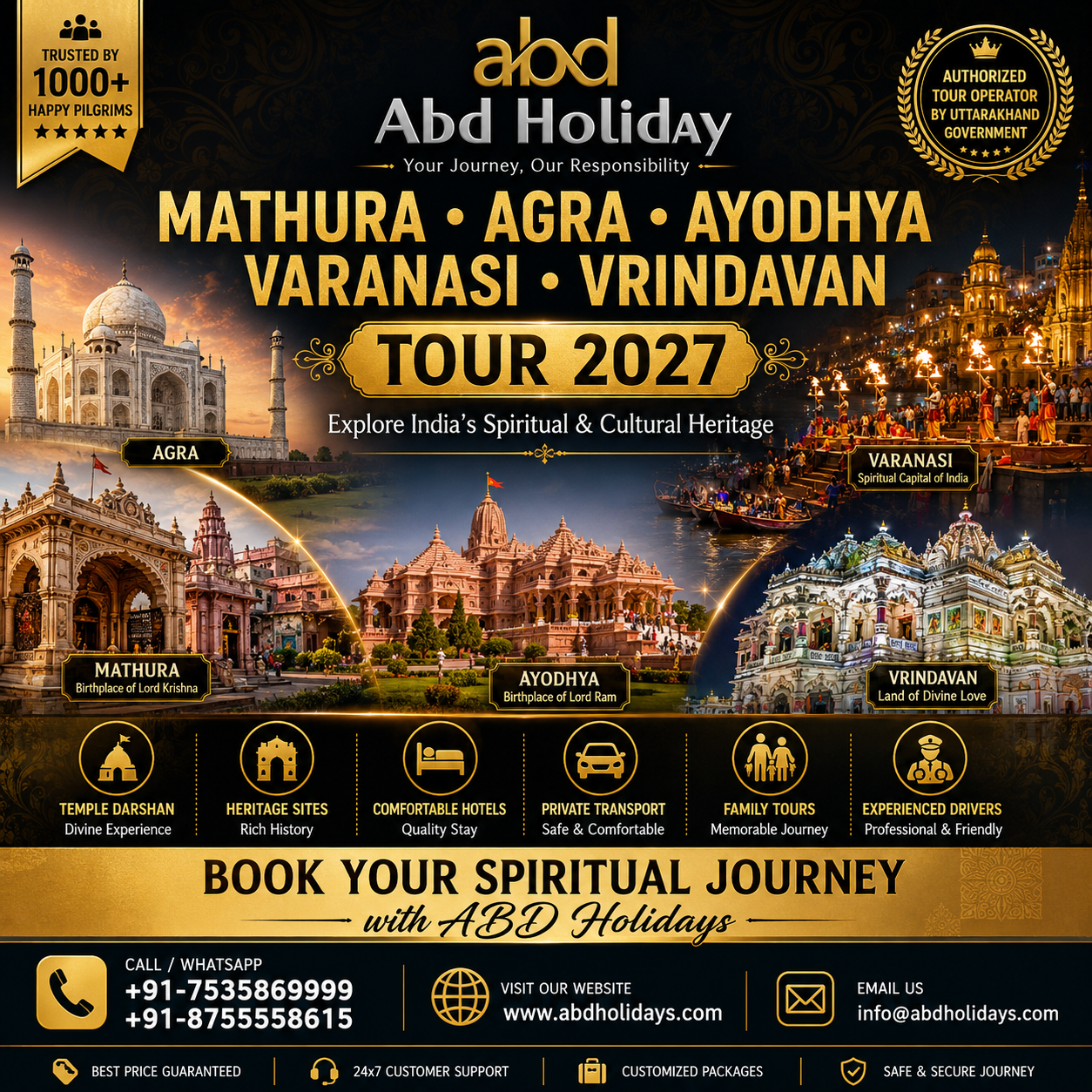 Mathura  Agra  Ayodhya Varanasi 