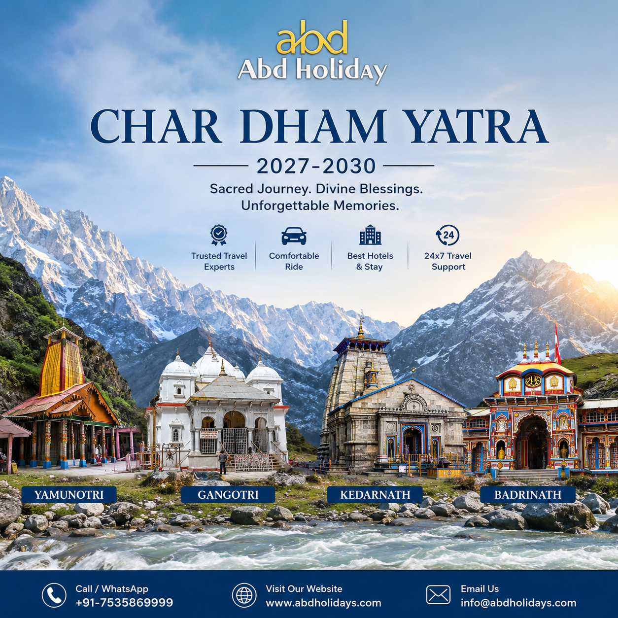 Char Dham Yatra Complete Travel Guide 2027, 2028, 2029 & 2030 | Route, Registration, Weather, Hotels & Travel Tips