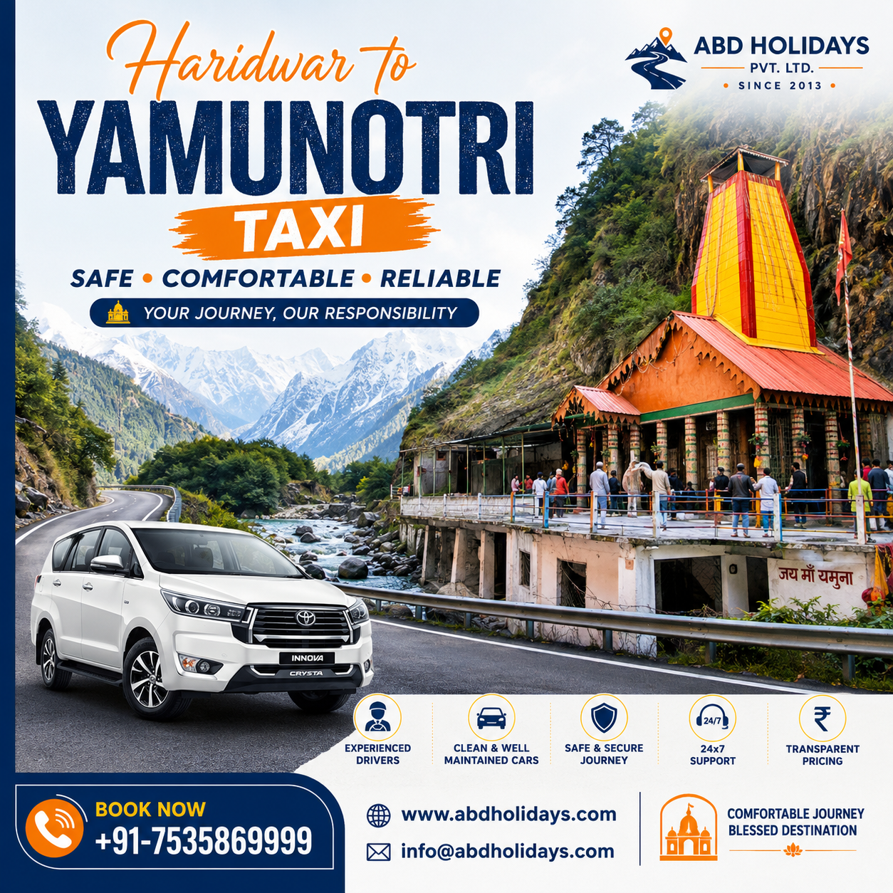 Haridwar to Yamunotri Taxi